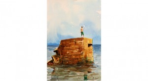 Buscant l'horitzó33x22 cm.