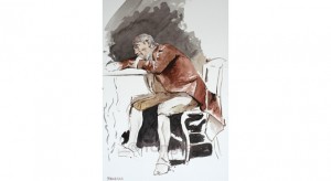 Home sobre la taula.Interpretant Fortuny.