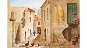 Masia de Castelló50x65 cm.