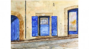Portes blaves33x46cm.